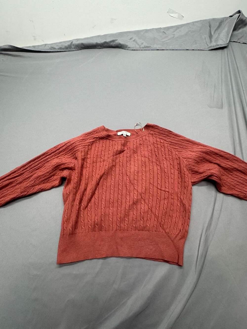 Love Tree Cable Knit Sweater Size M Rust Red Pullover Crewneck